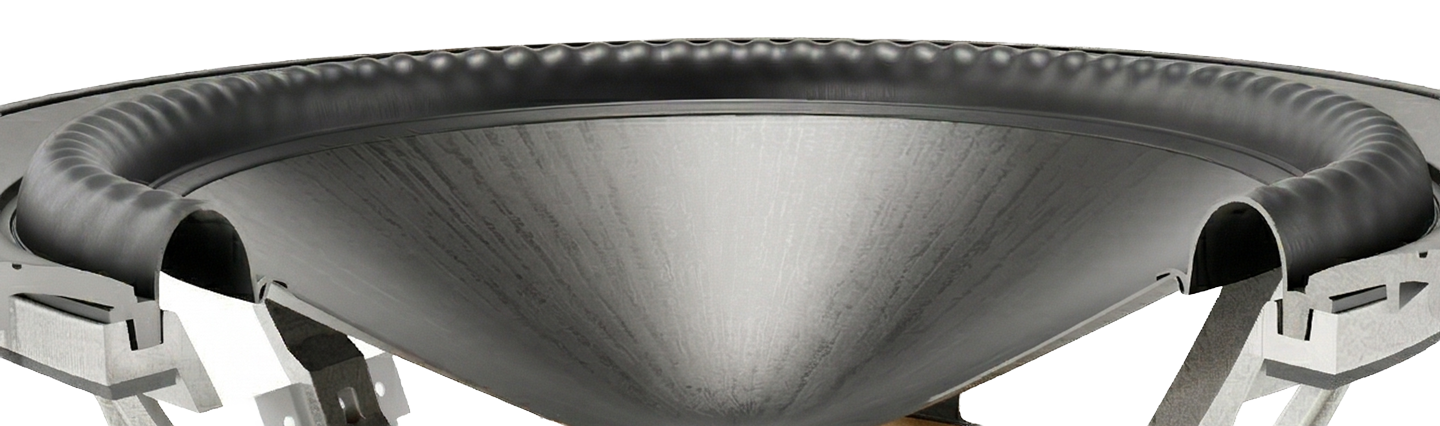 Cross-section of Patented ART Active Ridge Technology speaker cone